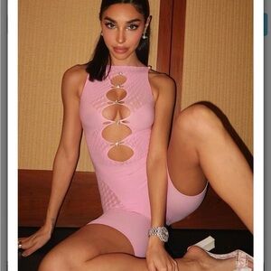 Authentic Poster Girl Official Pink Bodysuit